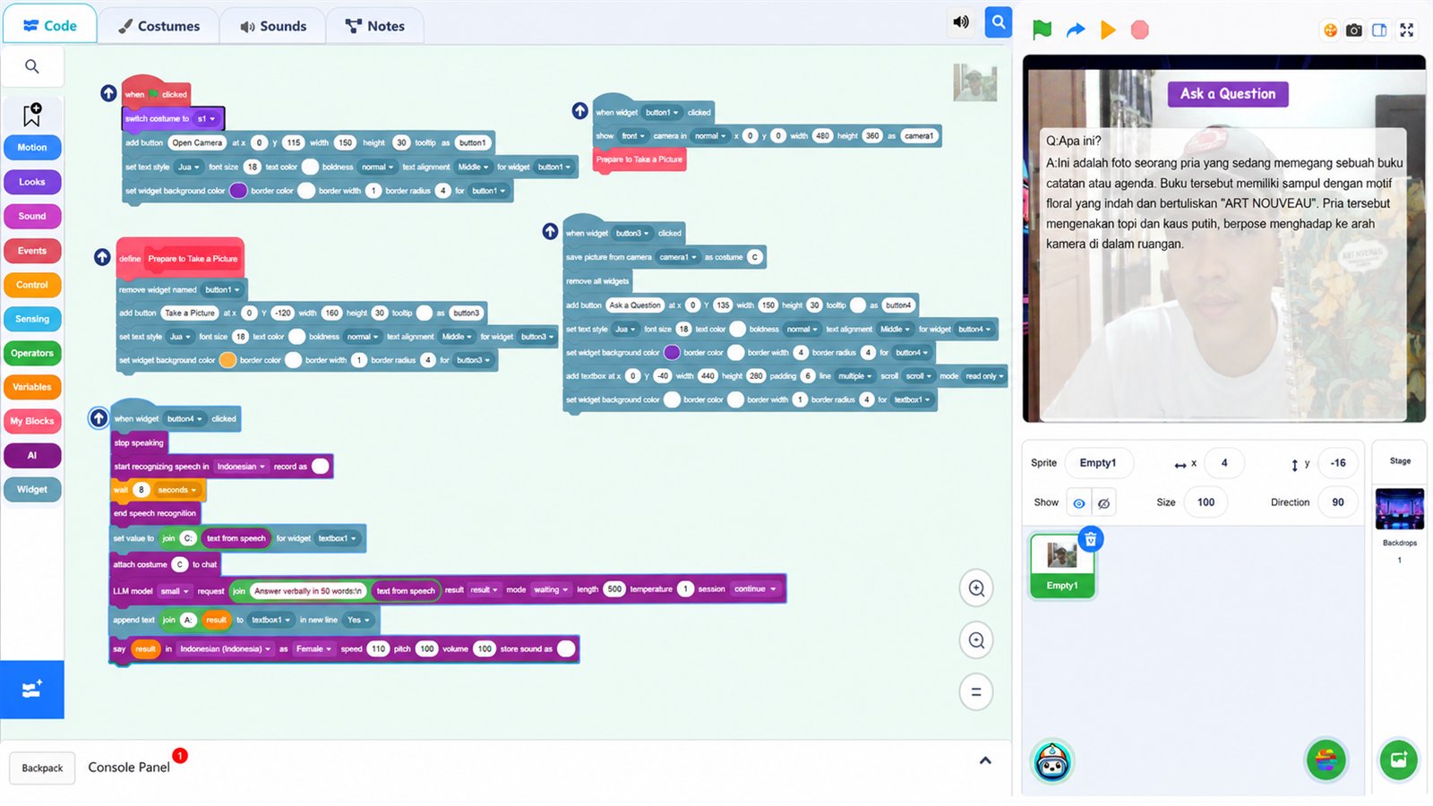 AI Cam VQA block programming prototype